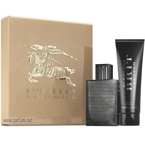 Burberry Brit Rhythm Комплект за мъже -50ml EDT+100ml Душ гел