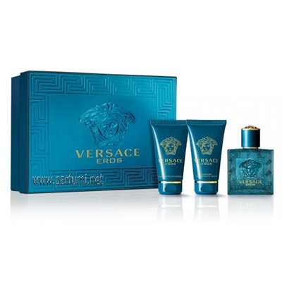 Versace Eros Комплект за мъже-50EDT+50ASB+50SG