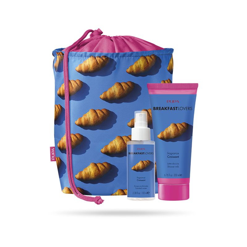 Pupa Breakfast Lovers Kit 4 Croissant Shower milk + Body Mist + bag