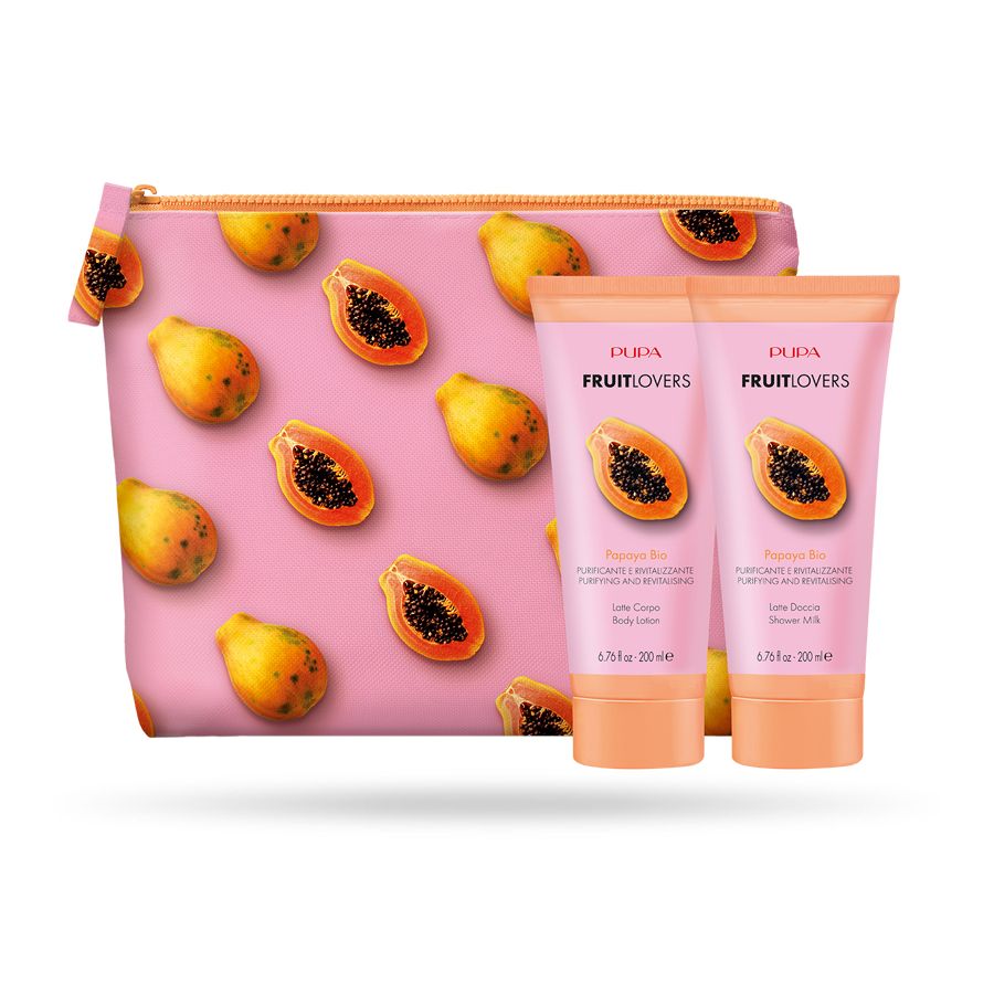 Pupa Fruit Lovers Set Shower and Body milk Papaya + pouch