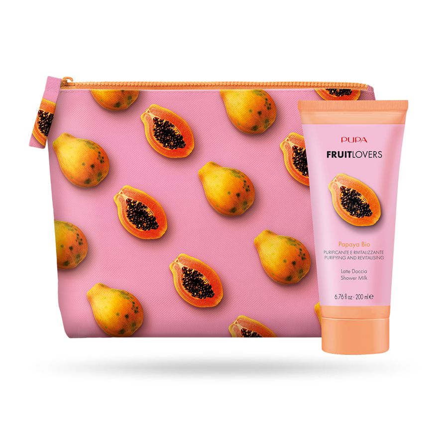 Pupa Fruit Lovers Set Shower Milk Papaya bio + pouch