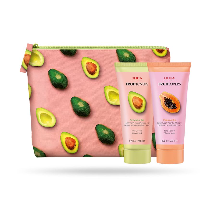 Pupa Fruit Lovers Set Shower Milk Avocado bio and Papaya + pouch