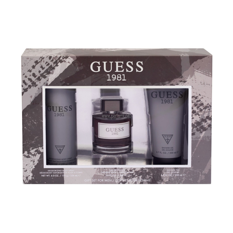 Guess 1981 Set for men - 100ml EDT+226ml Deo+200ml Shower