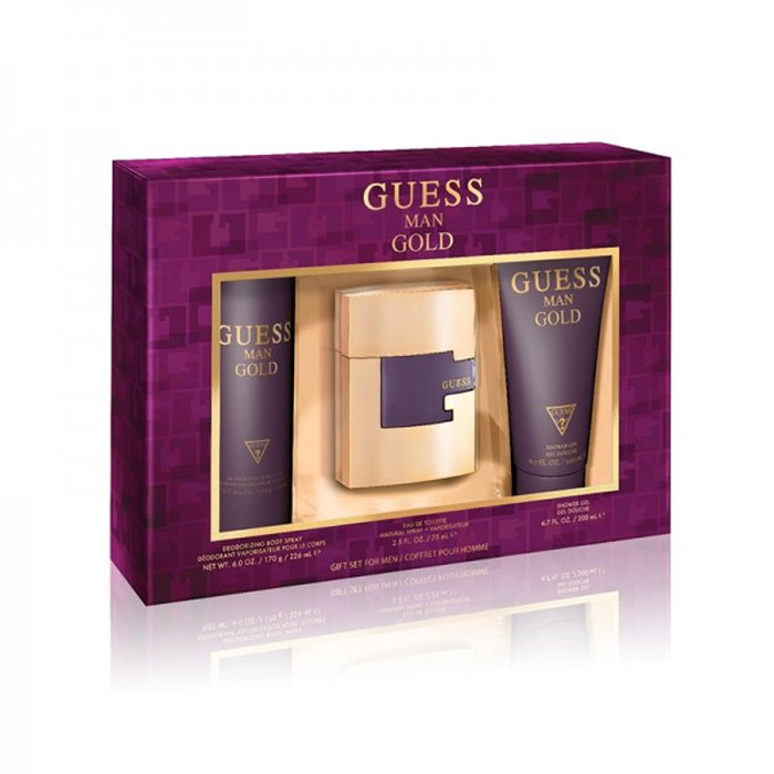 Guess Man Gold Комплект за мъже - 75ml EDT+226ml Део+200ml Душ гел