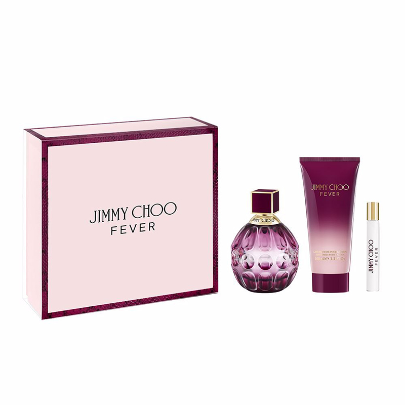 Jimmy Choo Fever Комплект за жени - 100ml EDP+100 BL+7.5ml EDP