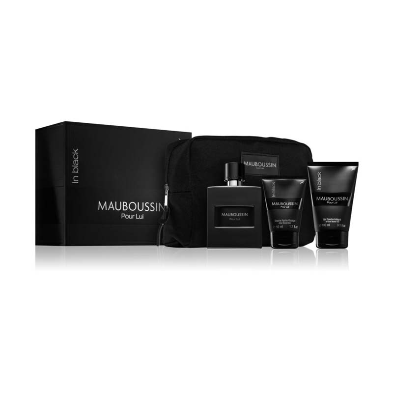 Mauboussin Pour Lui in Black Комплект за мъже - 100ml EDP+50ASB+100SG+несесер