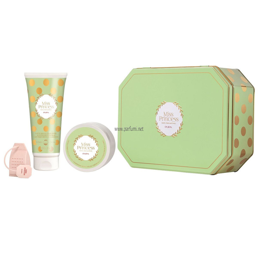 Pupa Miss Princess Medium Set Tin Box Зелен чай -200SG+100BC+инфузер за чай