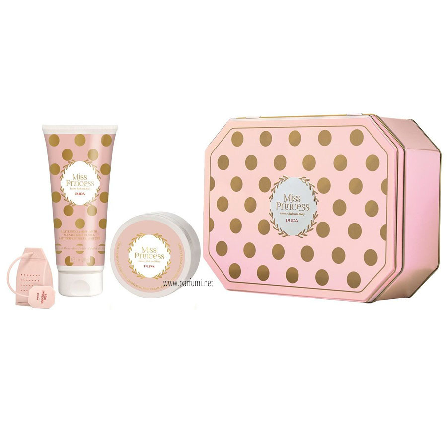 Pupa Miss Princess Medium Set Tin Box Розов цвят-200mlSG+100ml BC+инфузер за чай