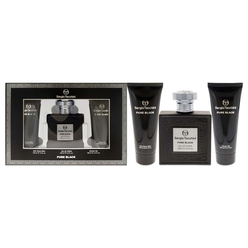 Sergio Tacchini Pure Black Комплект за мъже - 100ml EDT+100ml ASB+100ml SG