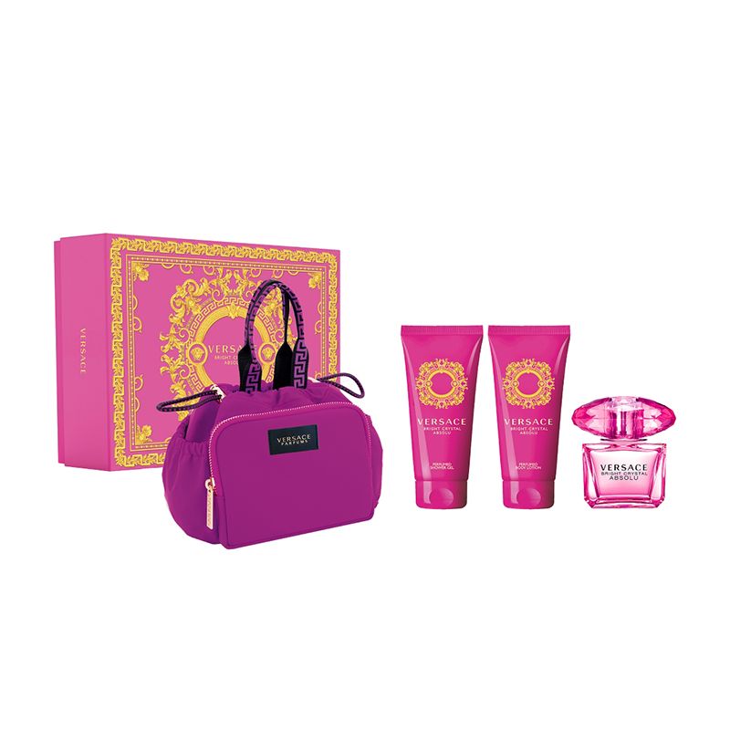 Versace Bright Crystal Absolu Set for women-90EDP+100SG+100ml BL+pouch