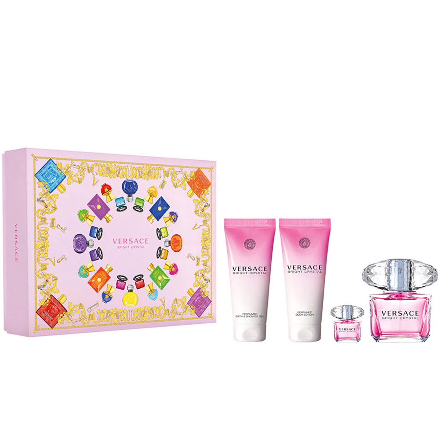 Versace Bright Crystal Set for women 90ml+100BL+100SG+5ml EDT