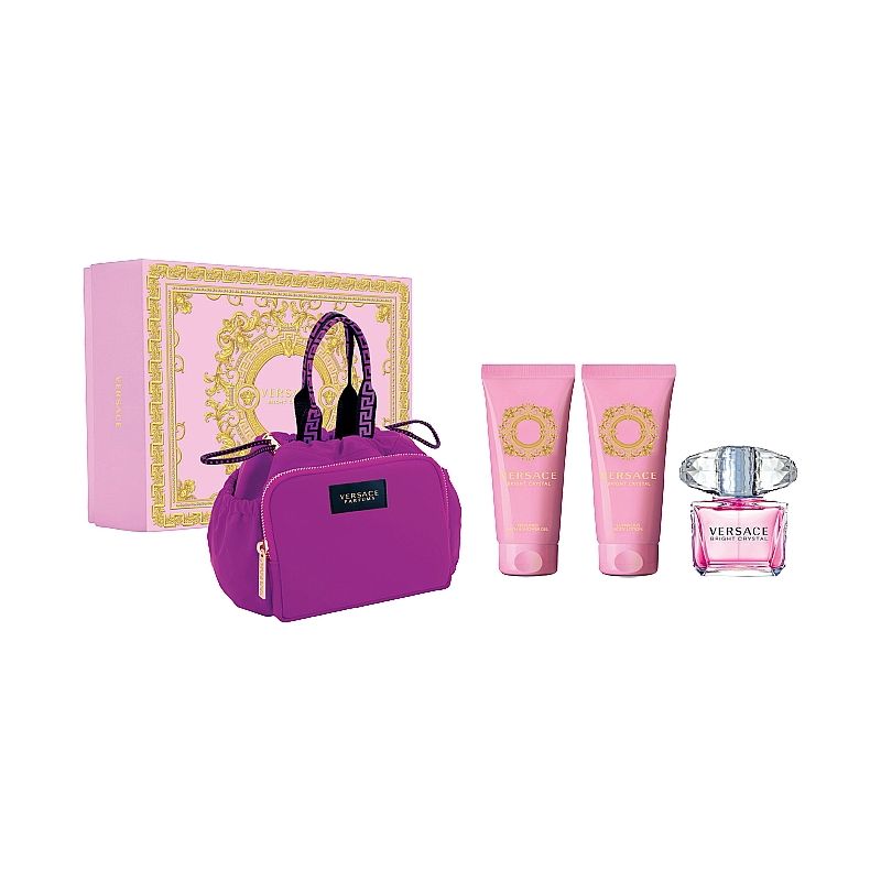 Versace Bright Crystal Set for women 90ml+100BL+100SG+pouch