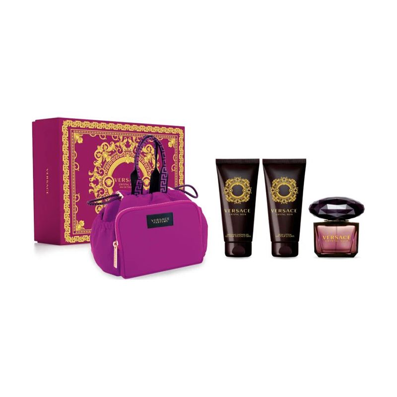 Versace Crystal Noir Комплект за жени 90ml EDT + 100ml BL + 100ml SH + несесер