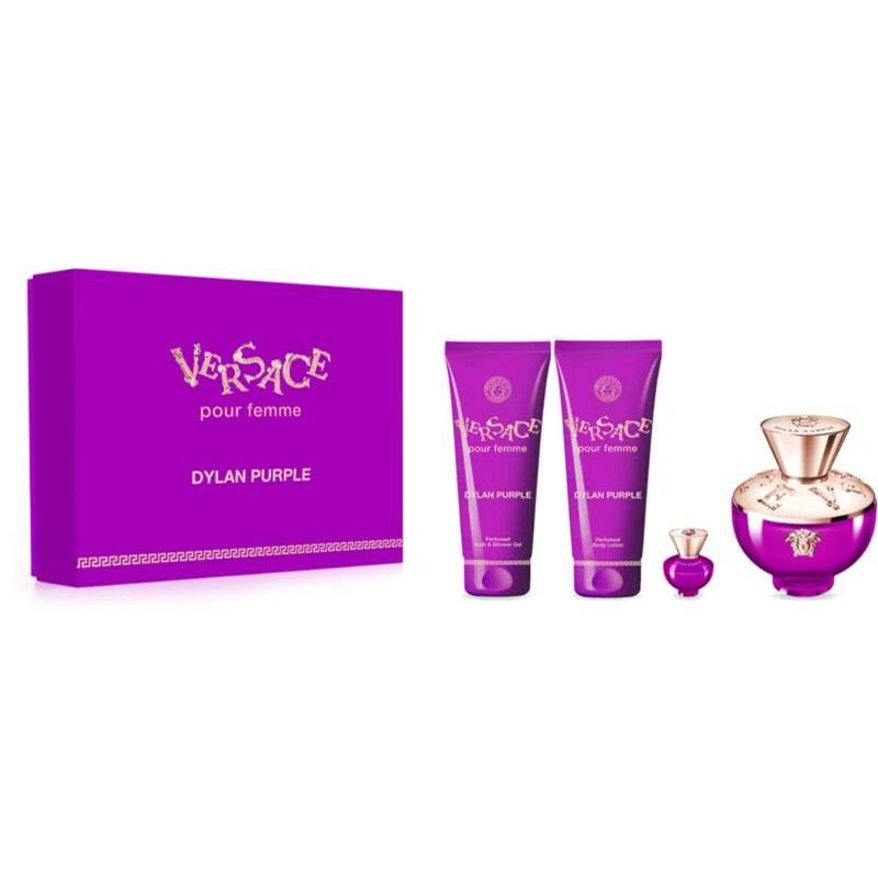 Versace Pour Femme Dylan Purple Комплект за жени-100ml EDP+100BL+100SG+5ml EDP