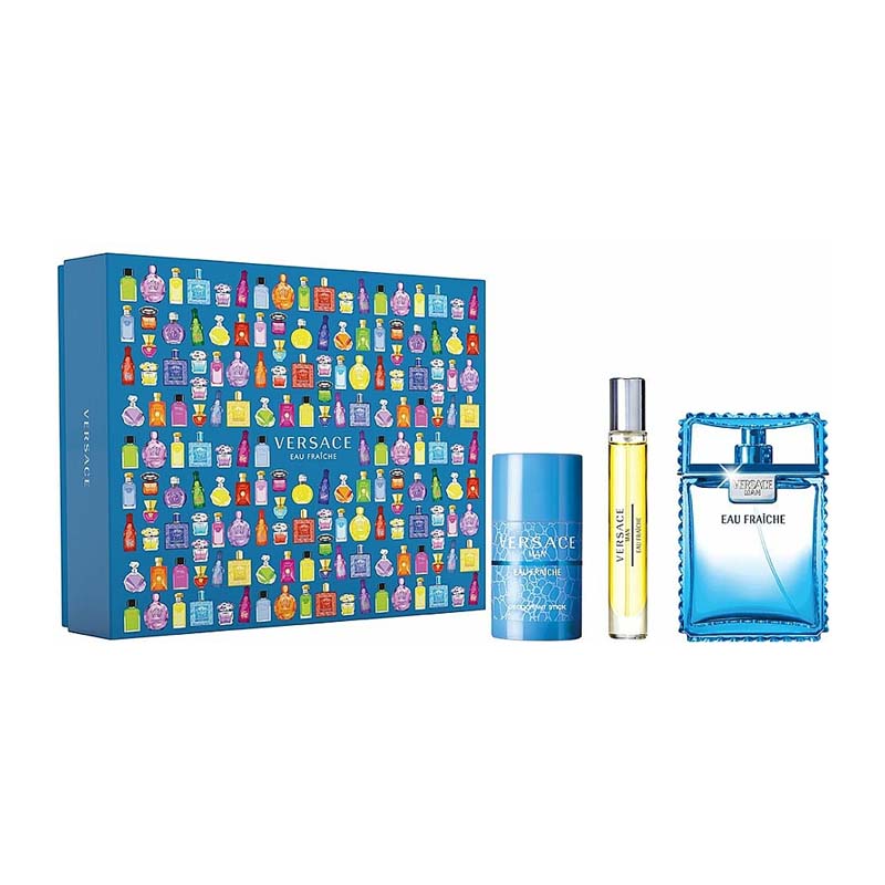 Versace Man Eau Fraiche Set for men - 100ml EDT+Deo Stick+10ml EDT