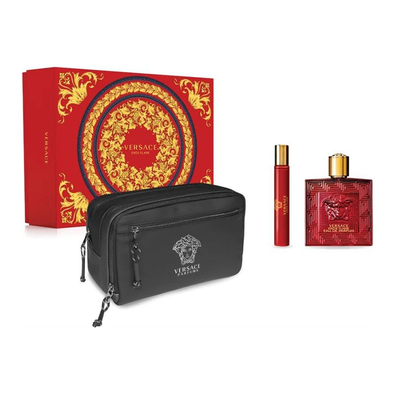 Versace Eros Flame Set for men - 100ml EDP+10ml EDP+pouch