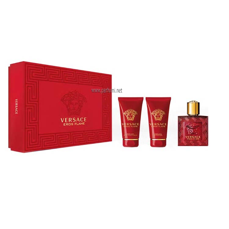 Versace Eros Flame Комплект за мъже - 50ml EDP+50 SG+50ASB