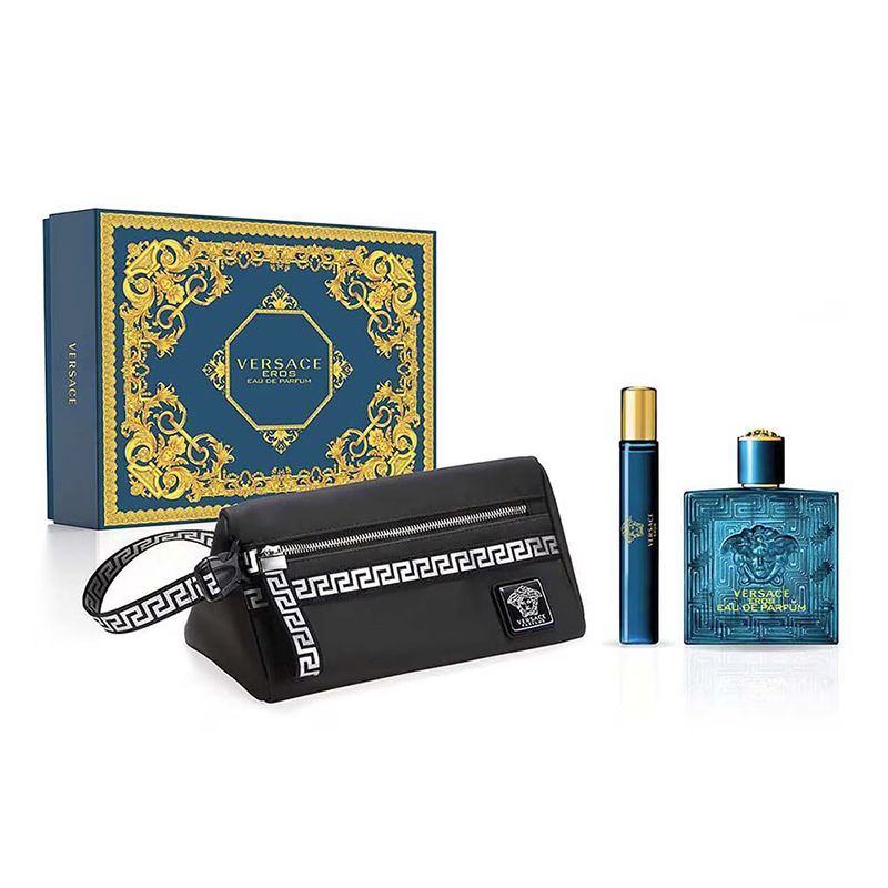 Versace Eros Homme EDP Комплект за мъже - 100ml EDP+10ml EDP+pouch